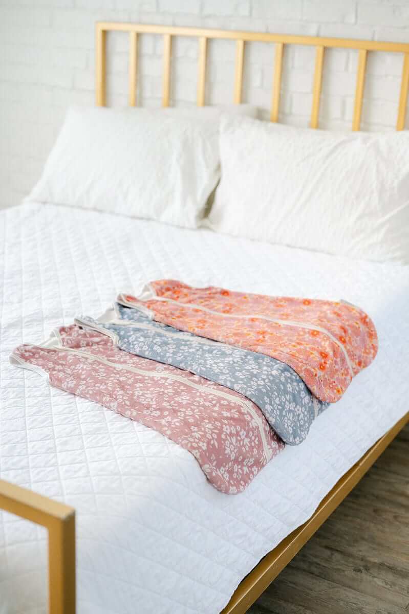 Dainty Floral Pink Wearable Minky Blanket - Image 5