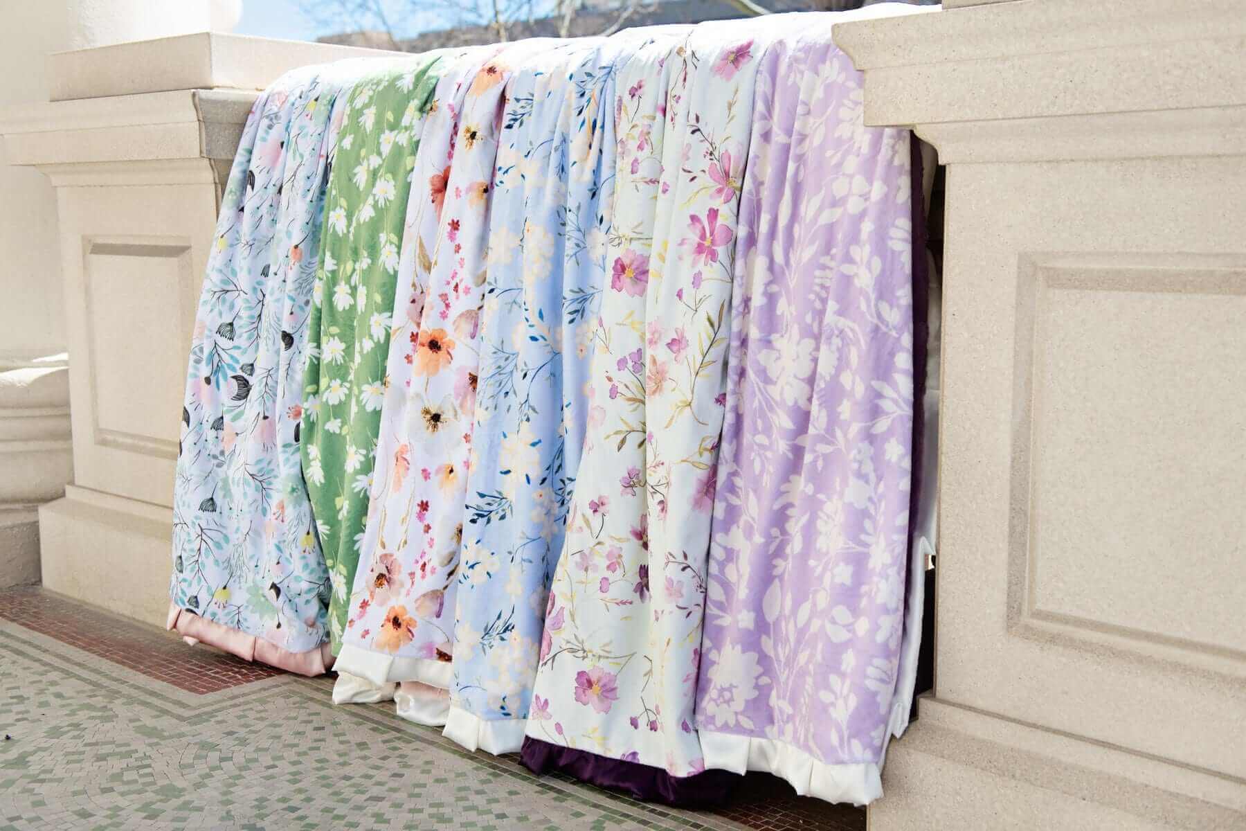 Sky Blue Wildflower Blanket - Image 5