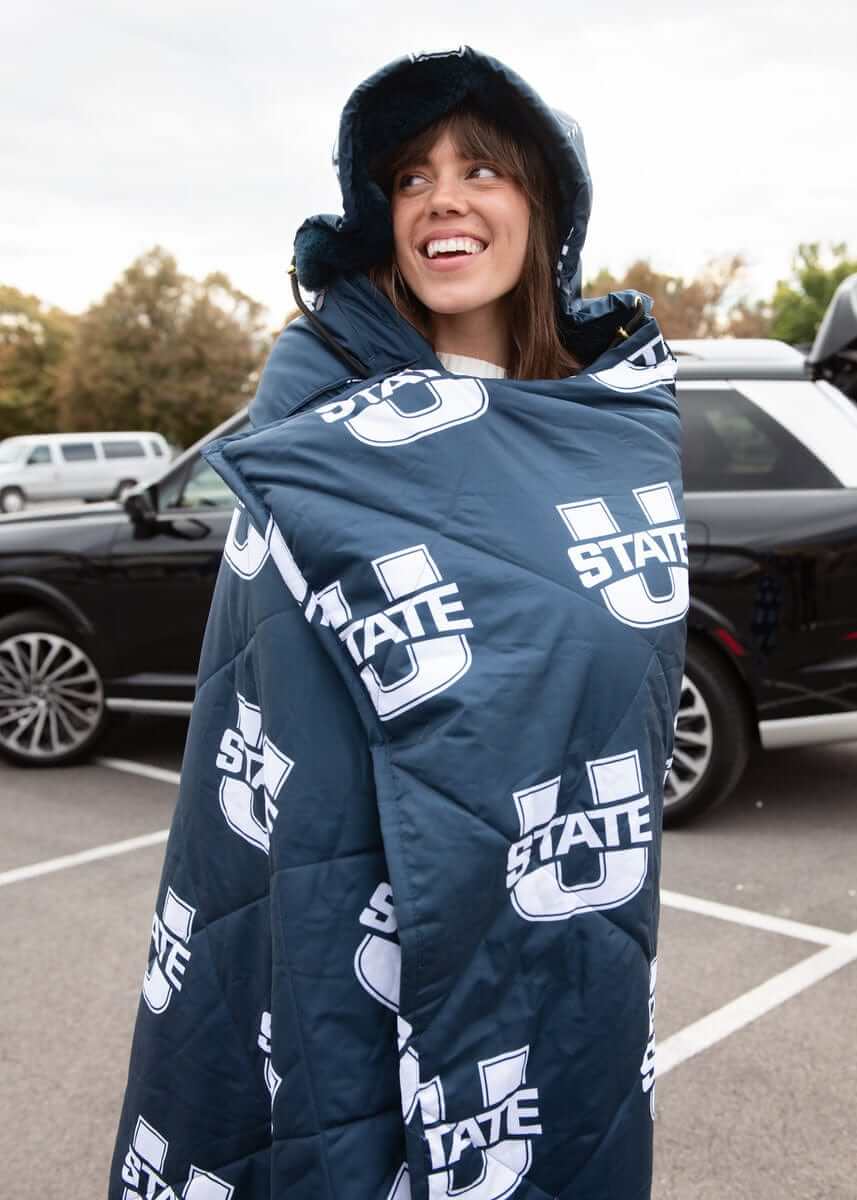 Utah State Aggies Hooded Stadium Everywhere Blanket - Image 3