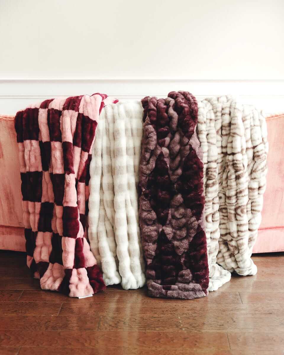 Hugs Devin Pink Checkered Blanket - Image 5