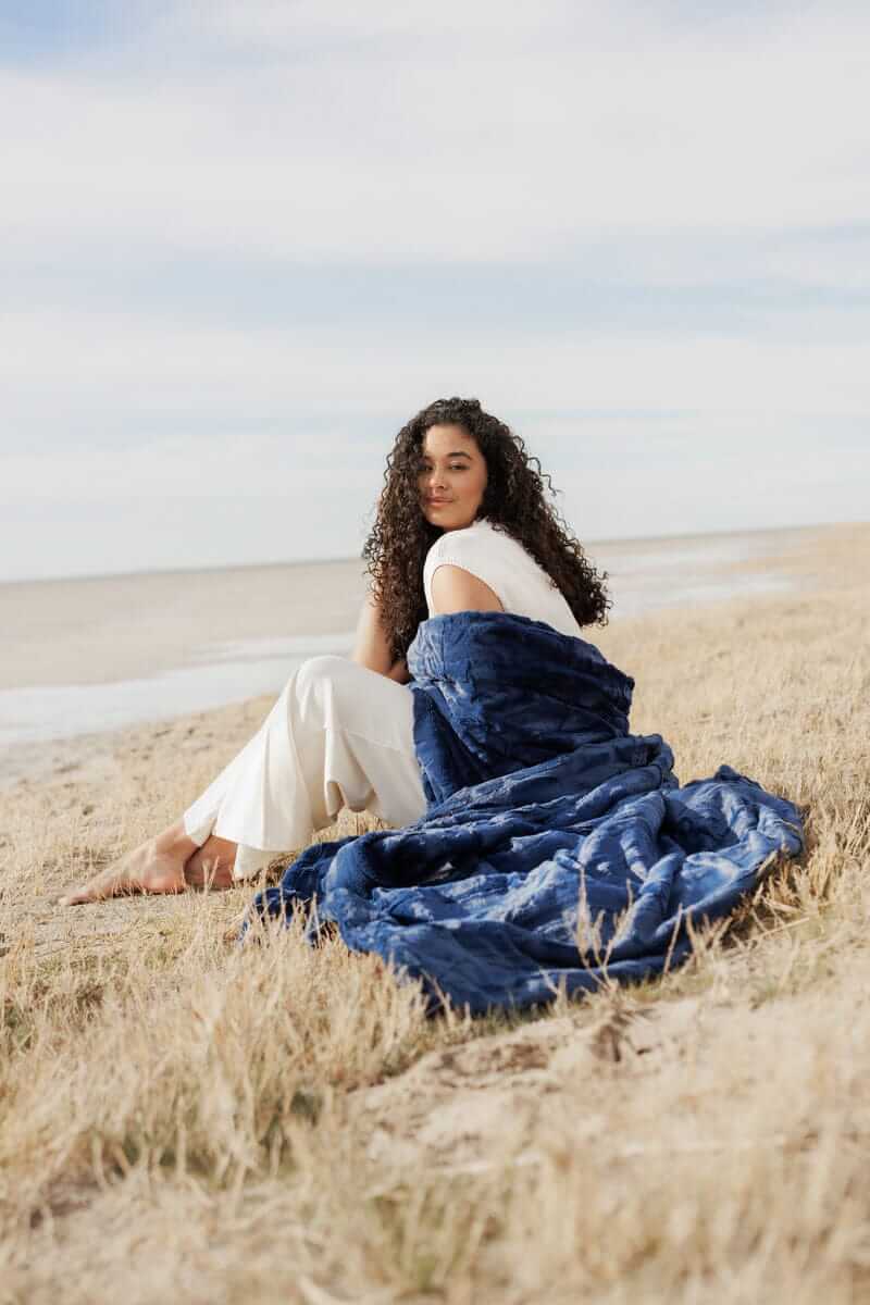 Sorbet Navy Blanket - Image 3