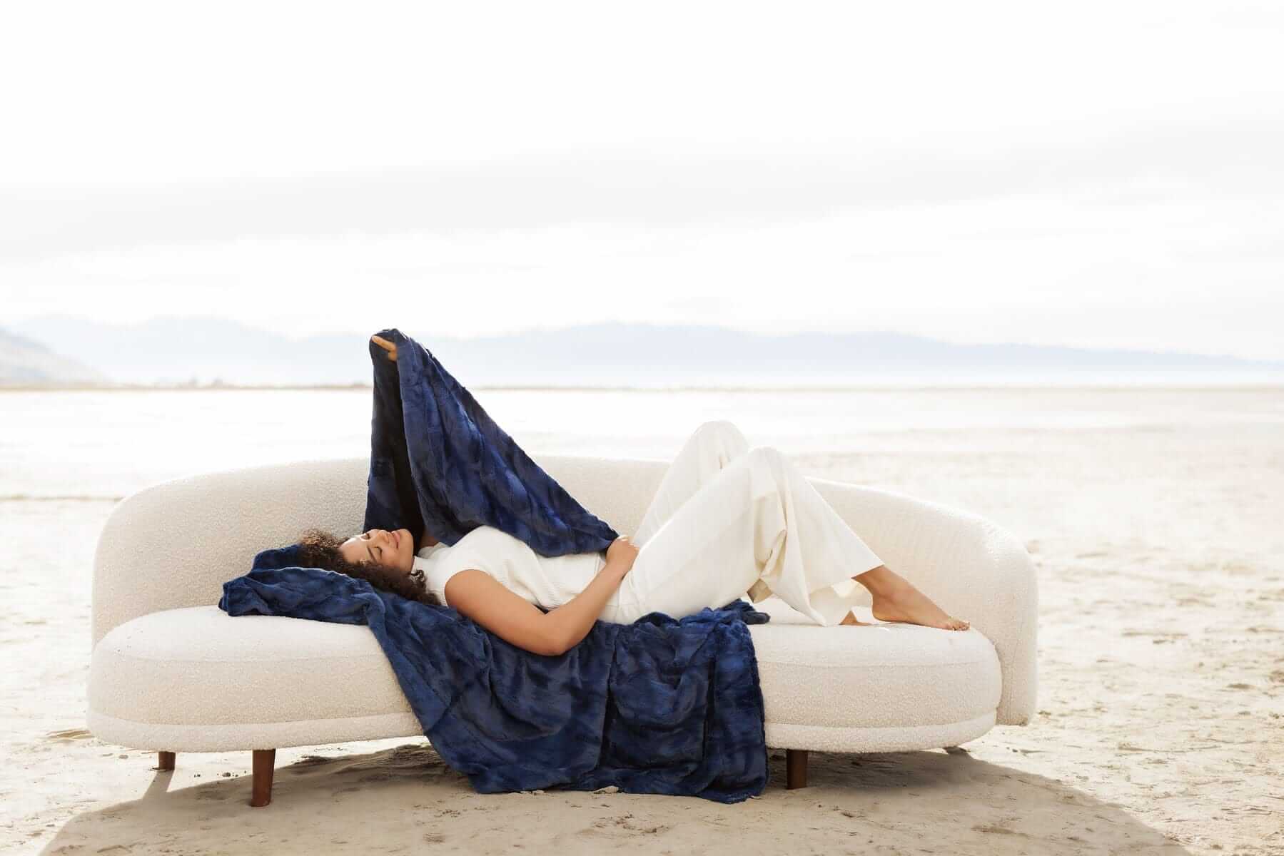 Sorbet Navy Blanket - Image 6