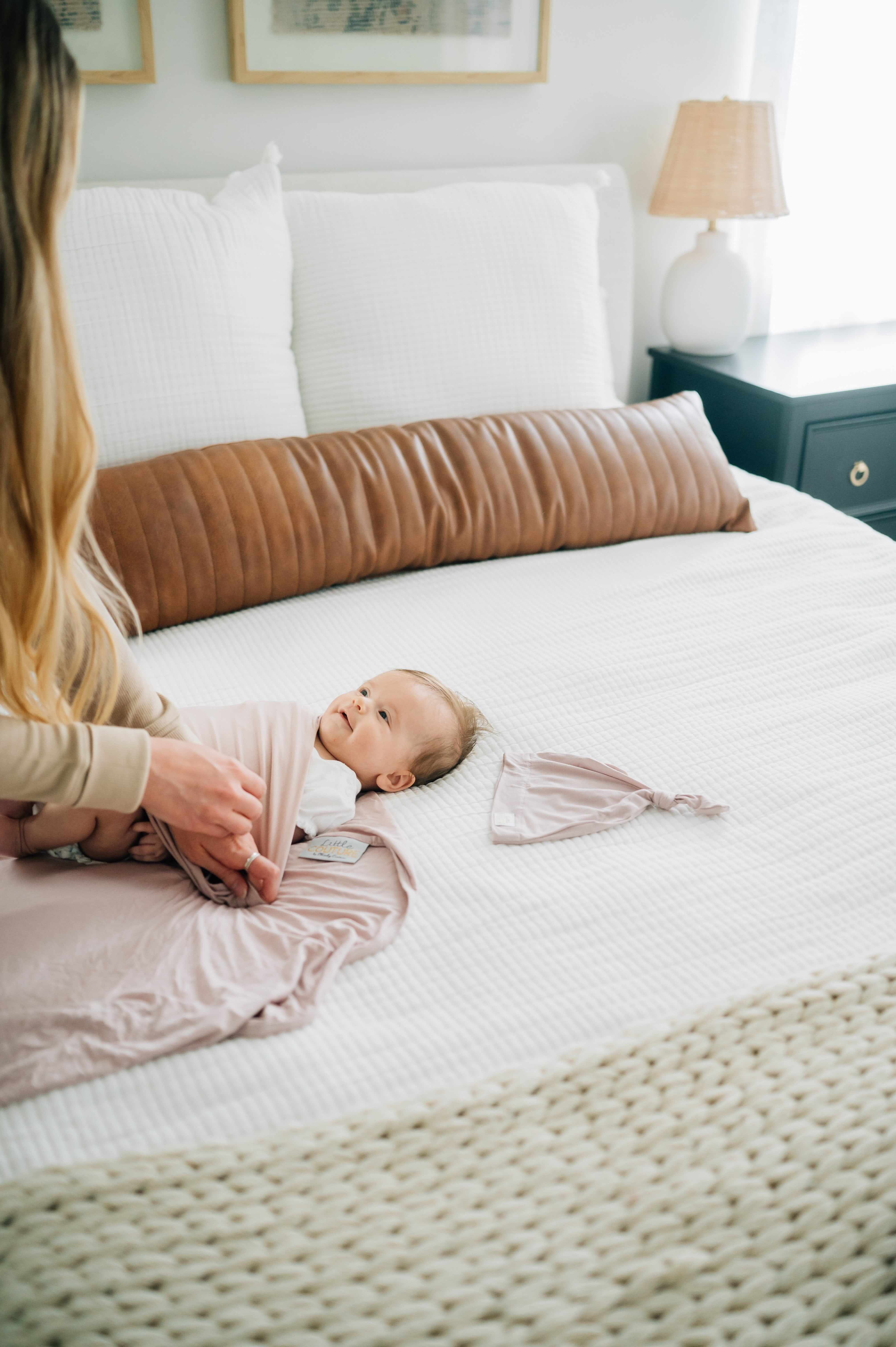 Swaddle and Hat - Blush - Image 4