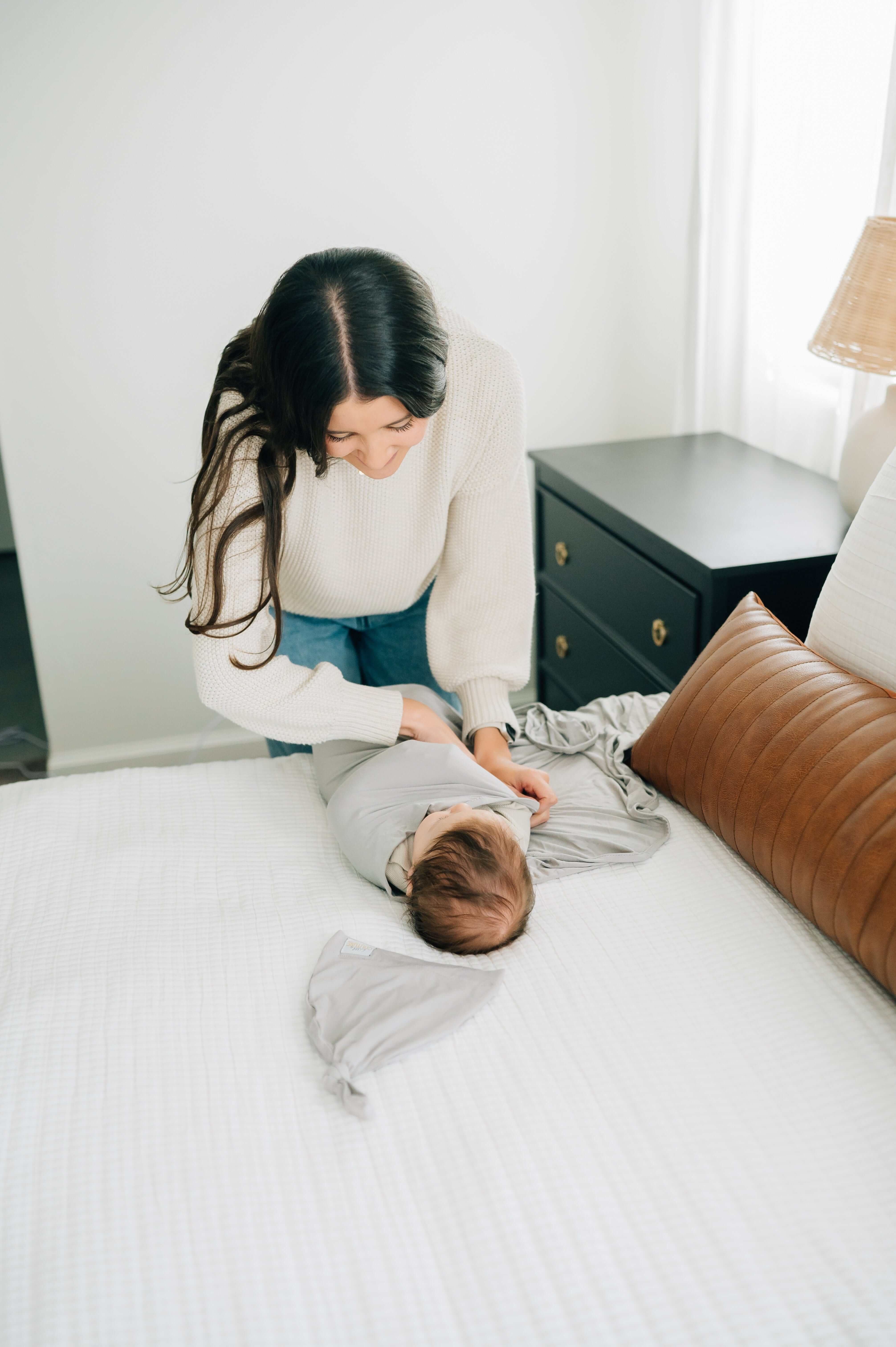 Swaddle and Hat - Tranquil Dove - Image 5