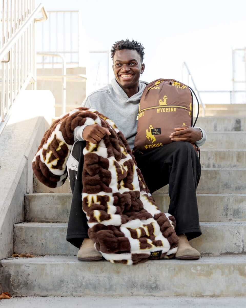 Wyoming Cowboys Hooded Stadium Everywhere Blanket - Image 3